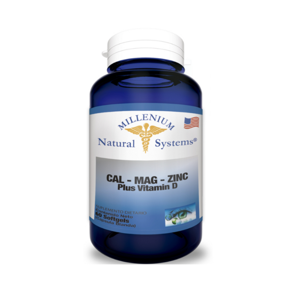 Calcio, Magnesio, Zinc + Vitamina D 60 Cap_1